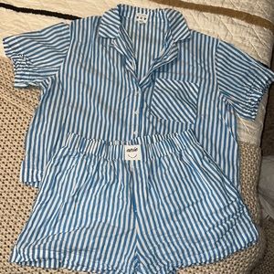 Arrow blue and white stripped pajama set